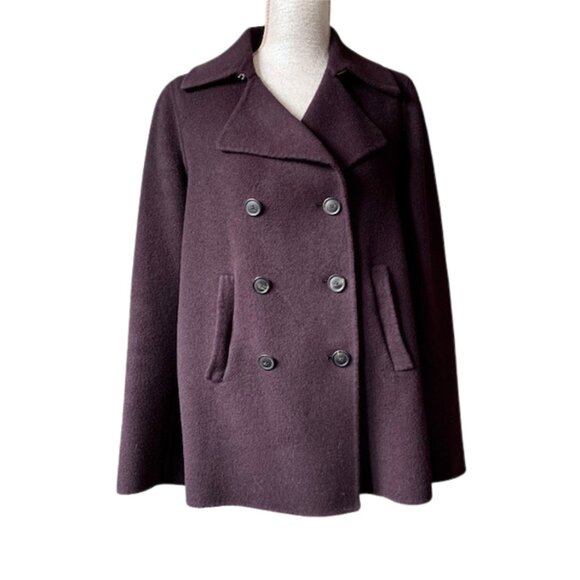 VINCE Oversized Double Breasted Wool Peacoat Jacket in Purple, SIZE LARGE - Picture 6 of 13